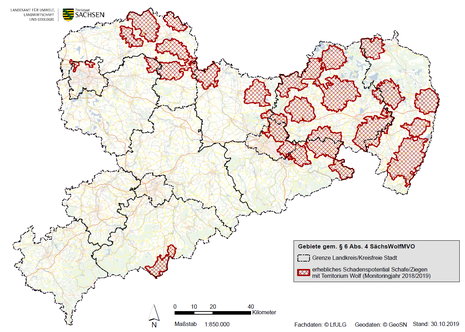 Gebiete gem. § 6 SächsWolfMVO